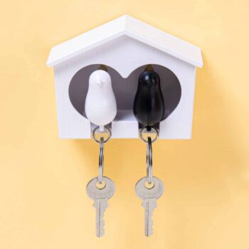 Sparrow Duo Sleutelhanger - Wit/Zwart
