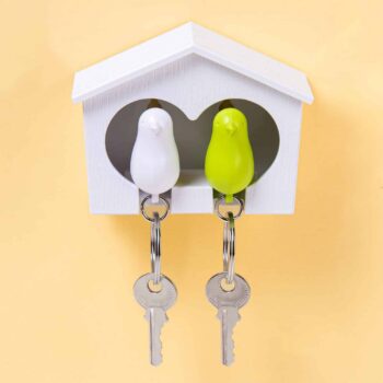 Sparrow Duo Sleutelhanger - Wit/Groen