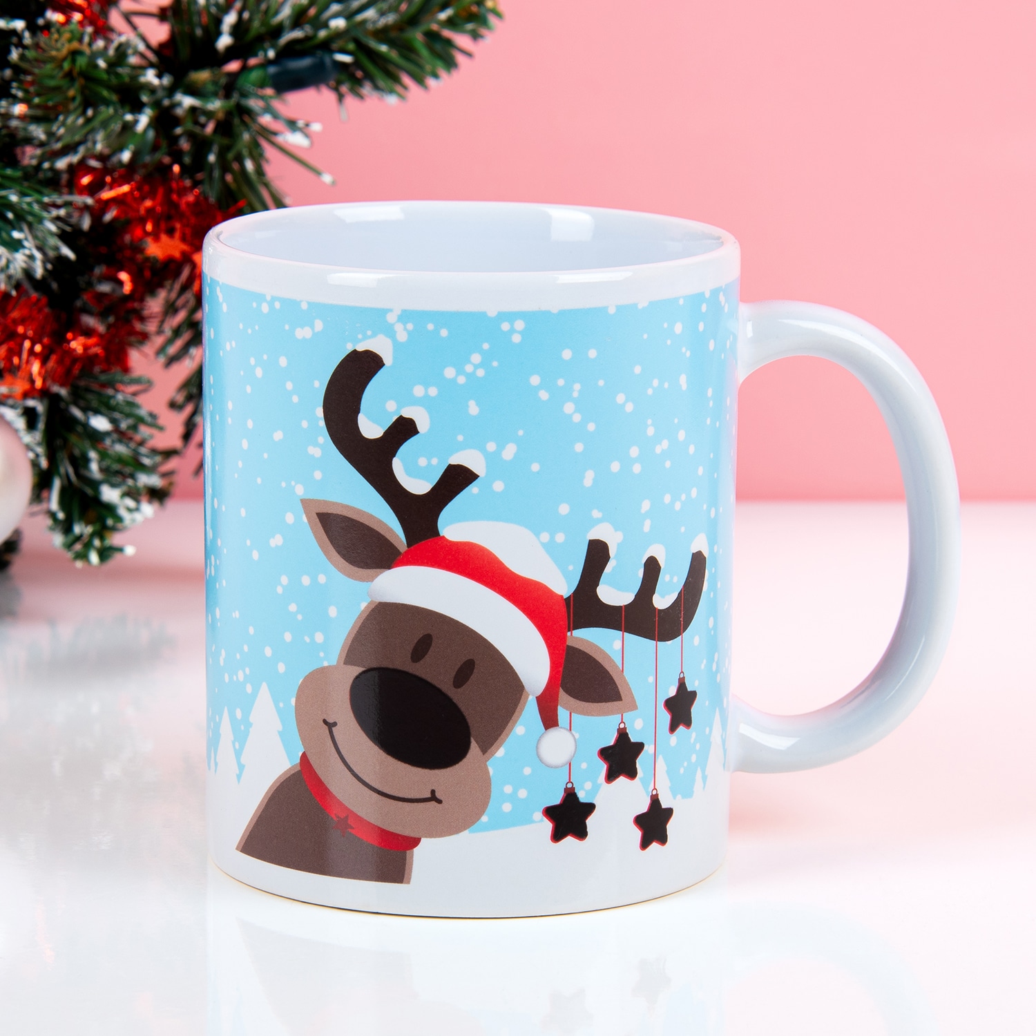 Warmtegevoelige rendier kerstmok