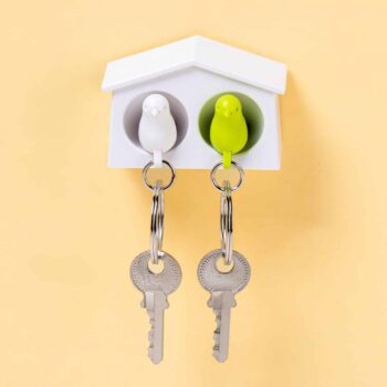 Mini Sparrow Duo Sleutelhanger - Wit/Groen