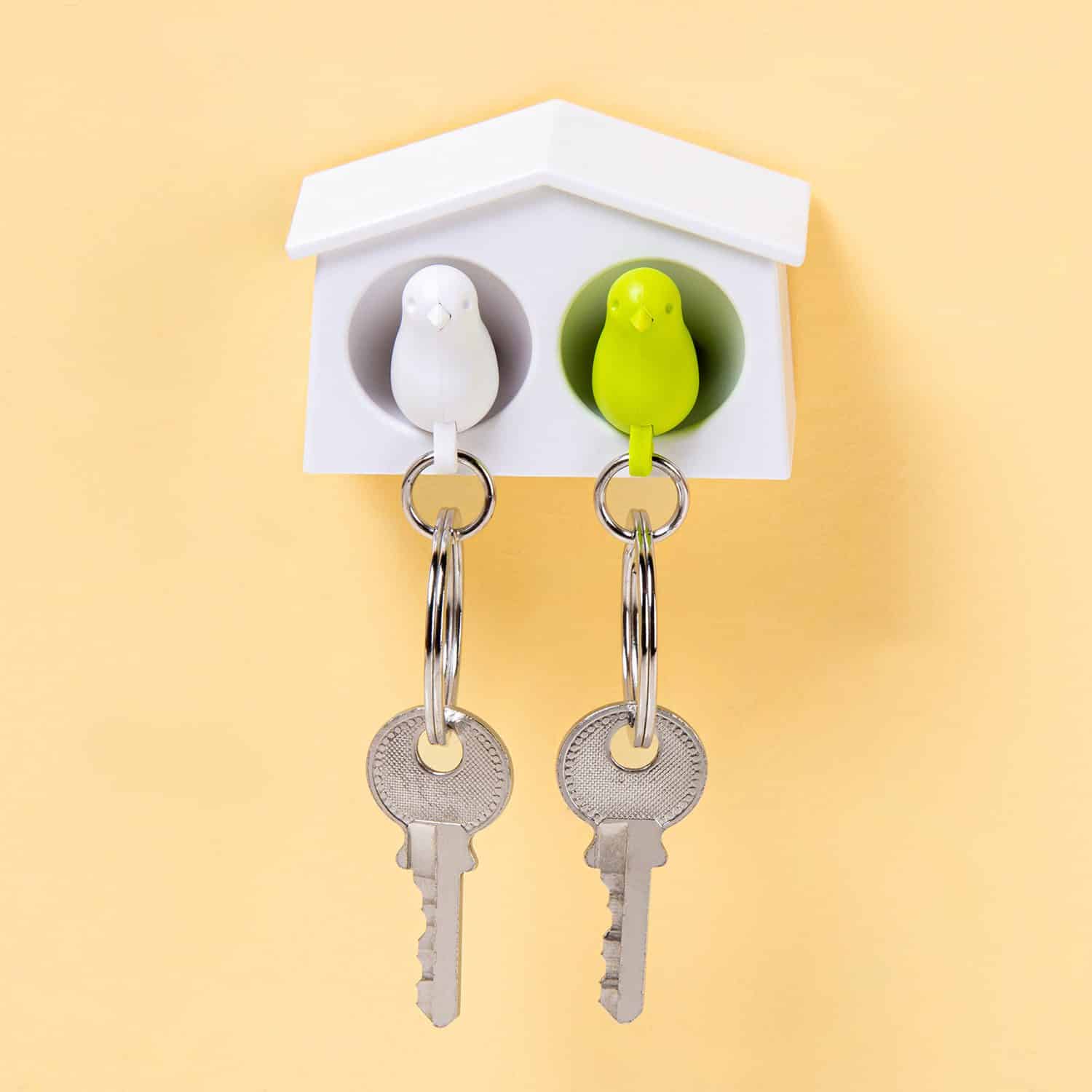 Mini Sparrow Duo Sleutelhanger - Wit/Groen afbeelding