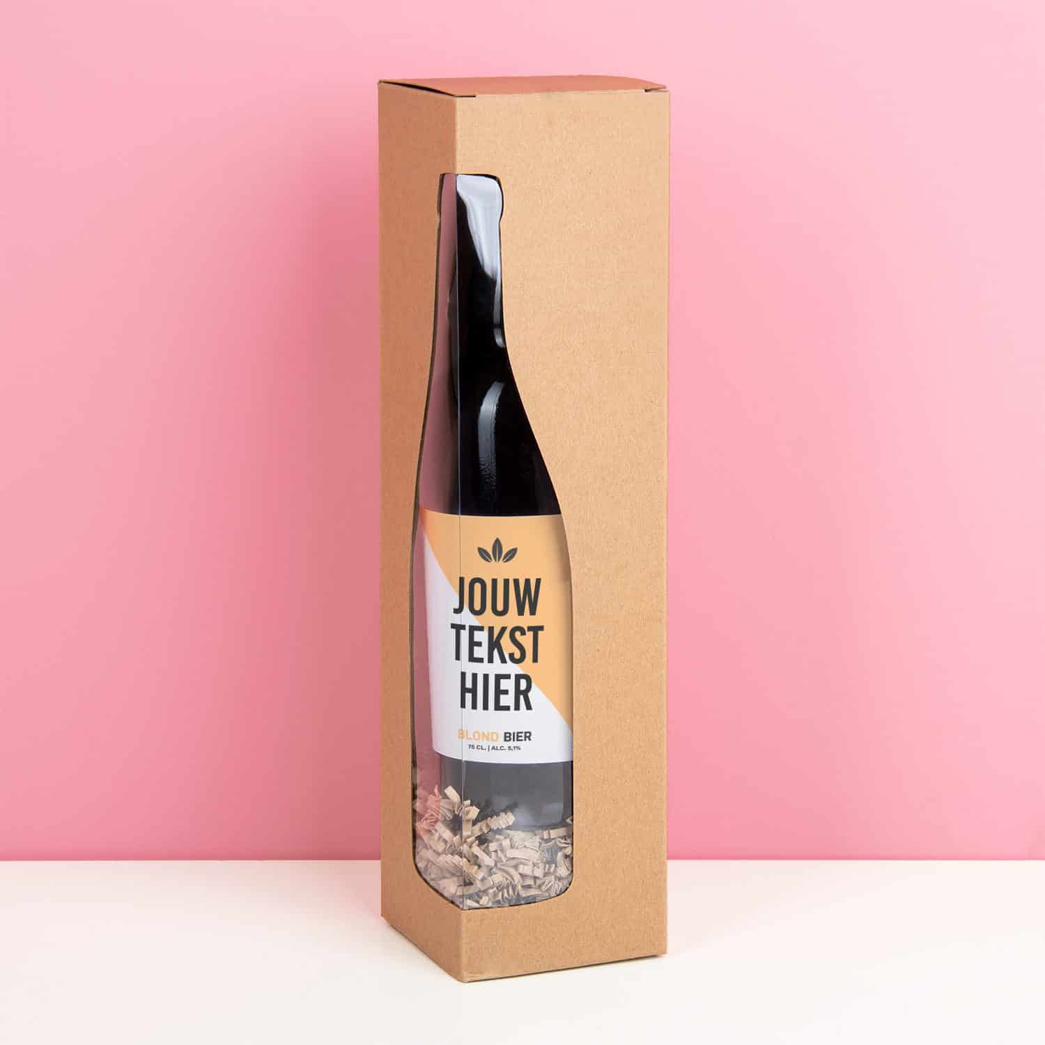Gepersonaliseerde bierfles met eigen tekst (750 ml)