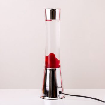 Lavalamp zilver met rode lava
