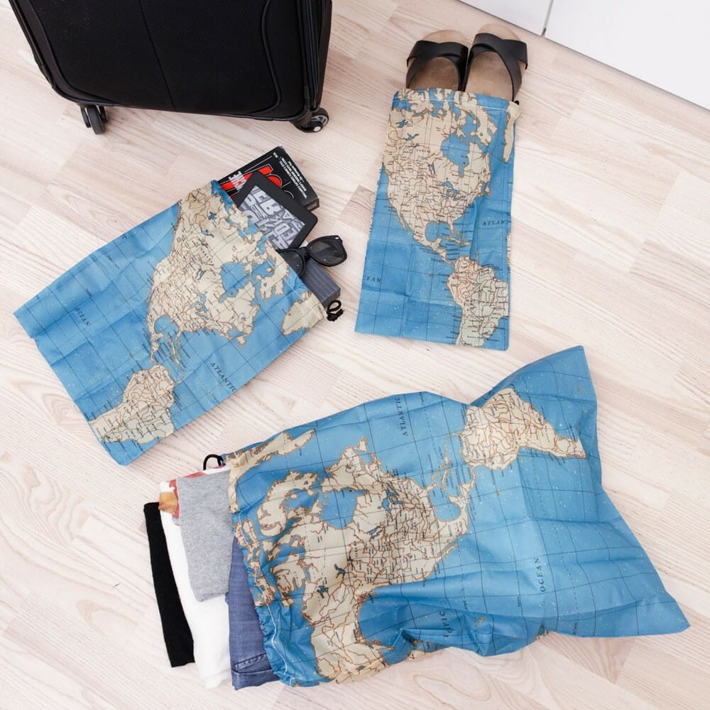 Travel Bag Set - Wereldkaart