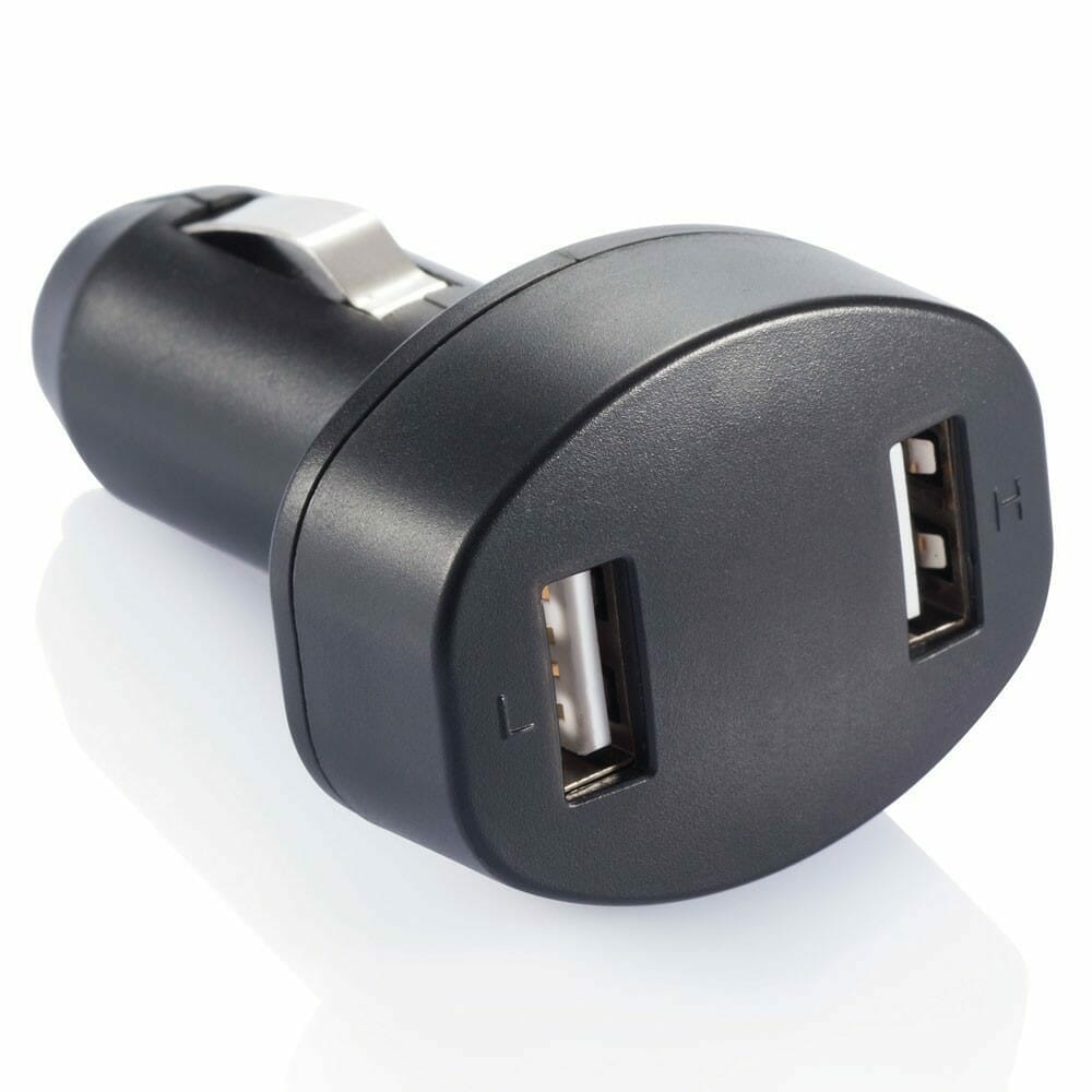 Dubbele USB Autolader - Zwart