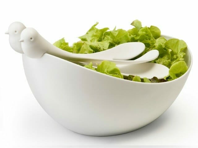 Sparrow Salad Bowl - White-White